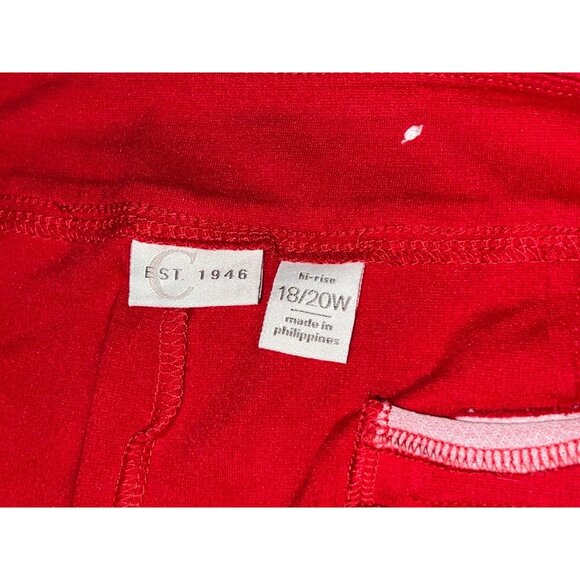 Womens High-Rise Red Pants Size 18/20W Stretch Fabric Made In Philippines Comfor - Picture 3 of 10